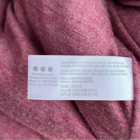 Anthropologie Three Dot Full Zip Quilted Jacket in Heather Tibetan Red, Small - Picture 12 of 13